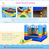 2-in-1 Kids Inflatable Bounce House Jumping Castle with Trampoline and Pool, with Carry Bag & Inflator Included