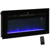 36" Electric Fireplace Insert, In Wall Fireplace with Realistic LED Flame Effect, Remote Control and Adjustable Brightness, 750/1500W, Black