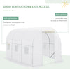 10' x 7' x 7' Greenhouse Replacement Walk-in PE Hot House Cover with 6 Windows Roll-Up & Zipper Door, White