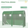 10' x 3' x 7' Tunnel Greenhouse Outdoor Walk-In Hot House with Roll-up Windows and Zippered Door, Steel Frame, PE Cover, Green