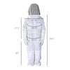 Beekeeping Suit Cotton Beekeeper Outfit Jacket with Gloves and Veil Hood for Men and Women, XXXL, Cream White