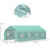 20' x 10' x 7' Tunnel Greenhouse Large Walk-In Warm House Deluxe High GardenHot House with Roll Up Windows & Roll Up Door, Steel Frame, Green