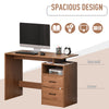Compact Computer Desk with Split Open Shelves  2 Pull Out Storage Drawers and Stable Wooden Frame  Walnut