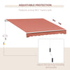 13' x 8' Manual Retractable Sun Shade Patio Awning with Durable Design & Adjustable Length Canopy, Coffee Brown