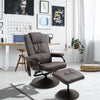 360-Degree Seat Swivel Massage Recliner Chair with Remote Control - Brown