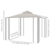 10' x 10' Steel Outdoor Garden Patio Gazebo Canopy with Mosquito Netting Walls