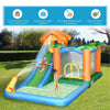 5-in-1 Inflatable Water Slide Kids Bounce House, Summer Theme Jumping Castle Includes Slide, Trampoline, Pool, Water Gun, Climbing Wall with Carry Bag and 450W Air Blower