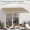 13' x 8' Retractable Awning Fabric Replacement Outdoor Sunshade Canopy Awning Cover, UV Protection, Beige