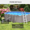 14' x 10' x 3' Above Ground Swimming Pool, Non-Inflatable Rectangular Steel Frame Pool with Filter Pump, Safety Ladder for 1-6 People, Gray