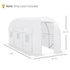 10' x 7' x 7' Greenhouse Replacement Walk-in PE Hot House Cover with 6 Windows Roll-Up & Zipper Door, White