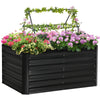 4' x 3' x 2' Raised Garden Bed with Support Rod, Steel Frame Elevated Planter Box, Black