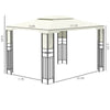 13' x 10' Patio Gazebo Outdoor Canopy Shelter with Double Vented Roof, Storage Shelves, Steel Frame for Lawn, Backyard and Deck, Cream White