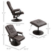 360-Degree Seat Swivel Massage Recliner Chair with Remote Control - Brown