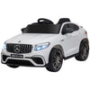 12V Ride On Toy Car for Kids with Remote Control, Mercedes Benz AMG GLC63S Coupe, 2 Speed, with MP3, Electric Light, Horn, Suspension, White