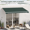 13' x 8' Retractable Awning Fabric Replacement Outdoor Sunshade Canopy Awning Cover, UV Protection, Dark Green