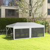 20' x 10' Outdoor Party Tent Gazebo Wedding Canopy with Removable Mesh Sidewalls, White