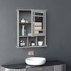 Bathroom Wall Cabinet Wall Mount Medicine Cabinet With Mirror Door And Open Shelves Storage Organizer For Bathroom Kitchen Bedroom Grey