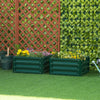 2' x 2' x 1' 2-Piece Raised Garden Bed Box with Steel Frame for Vegetables, Flowers, & Herbs, Green