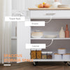 Kitchen Island Cart Rolling Trolley Cart with Drawer, Storage Cabinet & Towel Rack, White