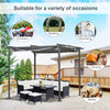 10' x 10' Retractable Patio Gazebo Pergola with UV Resistant Outdoor Canopy & Strong Steel Frame Grey