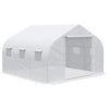 12' x 10' x 7' Outdoor Walk-In Tunnel Greenhouse Hot House with Roll-up Windows, Zippered Door, PE Cover, White