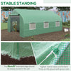 11.5' x 10' x 7' Outdoor Portable Walk-In Tunnel Greenhouse with Windows-Deep Green