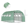 13' x 10' x 6.5' Walk-in Tunnel Greenhouse with 2 Zippered Mesh Doors & 10 Mesh Windows, Upgraded Gardening Plant Hot House with Galvanized Steel Hoops, Green