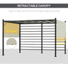 12' x 10' Outdoor Pergola Patio Gazebo Retractable Canopy Sun Shelter with Steel Frame, Beige