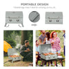 2 Burner Propane Gas Grill Outdoor Portable Tabletop BBQ with Foldable Legs, Lid, Thermometer for Camping, Picnic, Backyard, Light Grey