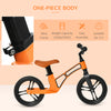 12" Kids Balance Bike Adjustable No Pedal Bicycle for 2-5 Years Orange