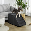 Multi-purpose Dog Stairs Ottoman, 4-Tier Pet Steps W/ Storage Compartment Cushion, for Small Medium Dogs and Cats