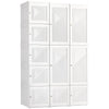 Portable Wardrobe Closet, Armoire Wardrobe, Foldable Clothes Organizer with Cube Storage, Hanging Rods, and Magnet Doors, White