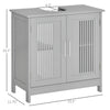 Modern Under Sink Cabinet with 2 Doors, Bathroom Vanity Unit, Pedestal Under Sink Design, Storage Cupboard with Adjustable Shelves, Grey