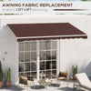 13' x 8' Retractable Awning Fabric Replacement Outdoor Sunshade Canopy Awning Cover, UV Protection, Coffee