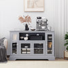 Modern Sideboard with Storage, Console Table, Buffet Cabinet with Glass Doors for Living Room, Kitchen, Grey