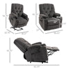 Power Lift Chair, Fabric Tufted Recliner Sofa Chair for Elderly with Cup Holders, Remote Control, and Side Pockets, Dark Grey