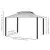 10x10 Hardtop Gazebo with Aluminum Frame, Polycarbonate Gazebo Canopy with Curtains, Netting for Garden, Patio, Backyard, Black