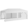 20' x 10' Outdoor Party Tent Gazebo Wedding Canopy with Removable Mesh Sidewalls, White