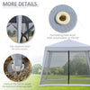 10'x10' Outdoor Party Tent Canopy with Mesh Sidewalls, Patio Gazebo Sun Shade Screen Shelter, Grey