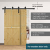 6.6FT Carbon Steel Sliding Barn Door Kits Hardware Closet Set Track System for Double Wooden Door Industrial Wheel Style Roller