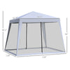 10'x10' Outdoor Party Tent Canopy with Mesh Sidewalls, Patio Gazebo Sun Shade Screen Shelter, Grey