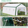 20' L x 10' W x 8' H Heavy-duty Greenhouse Walk-in Hot House with Windows and Roll Up Door, PE Cover, Steel Frame, White