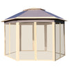 13'x11' Pop Up Gazebo, Double Roof Canopy Tent with Zippered Mesh Sidewalls, Height Adjustable and Carrying Bag