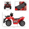 Kids 6V Battery Powered Ride On Car Quad Four Wheeler ATV Toy w/ LED Headlights, Red