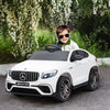 12V Ride On Toy Car for Kids with Remote Control, Mercedes Benz AMG GLC63S Coupe, 2 Speed, with MP3, Electric Light, Horn, Suspension, White