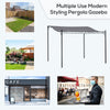 10' x 10' Steel Outdoor Pergola Gazebo Patio Canopy with Durable & Spacious Weather-Resistant Design, Grey