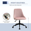 Desk Chair, Home Office Chair with Armless Design, High-End Gas Lift for Office, Swivel Chair, Pink