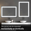 28" x 20'' LED Illuminated Bathroom Mirror, Wall Mounted Vanity Mirror with Dimmable Memory Touch, Waterproof, Horizontally or Vertically