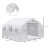 12' x 10' x 7' Outdoor Walk-In Tunnel Greenhouse Hot House with Roll-up Windows, Zippered Door, PE Cover, White