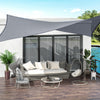 20' x 13' Rectangle Sun Shade Sail Canopy Outdoor Shade Sail Cloth for Patio Deck Yard with D-Rings and Rope Included - Grey